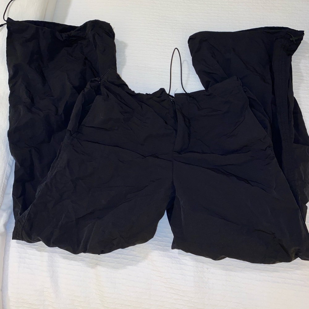 Zara black parachute pants